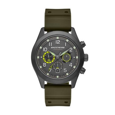 Chronograph SKECHERS "Roscoe", grün (oliv, gunmetal), Armbanduhren, Herren, Chronograph, Quarzuhr, Armbanduhr, Herrenuhr, Silikonarmband, analog, Tag