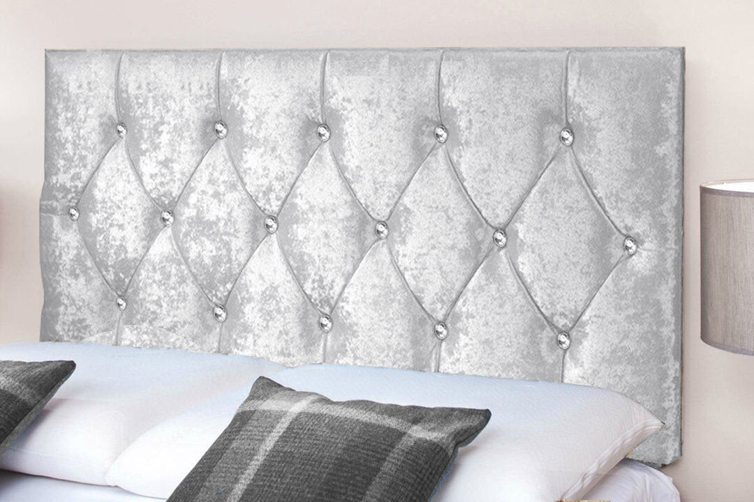 Fairmont Park Upholstered Velvet Headboard Silver Single
