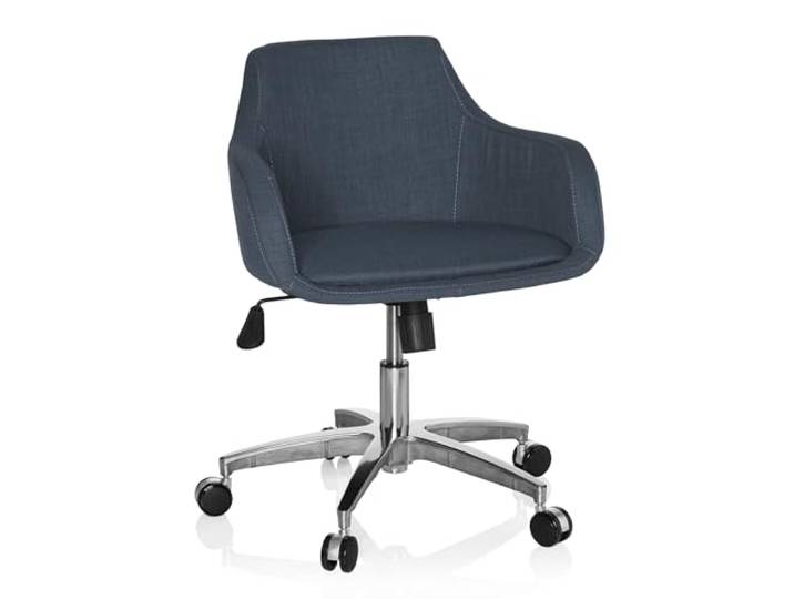 hjh OFFICE 670530 Home-Office Drehstuhl SOLAO 100 Stoff Grau Drehsessel Bürostuhl mit Rollen höhenverstellbar