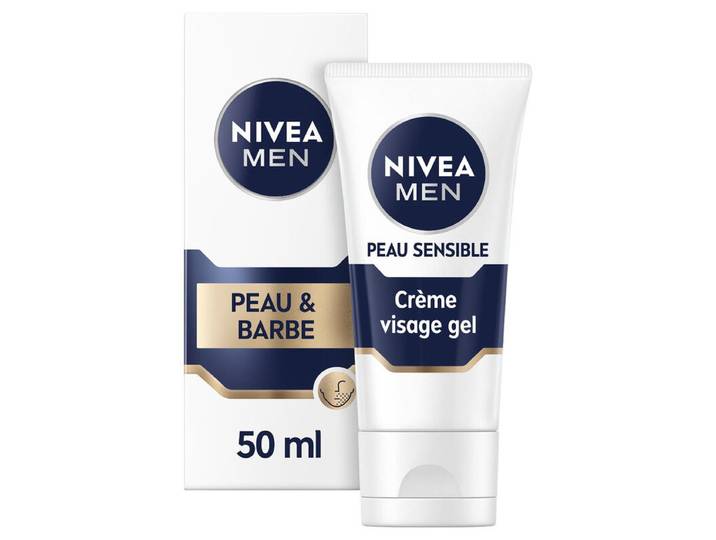 NIVEA MEN Sensitive Visage Gel-Crème Peau &amp; Barbe Courte 50ml