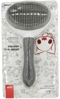Uplift Picks Self Cleaning Slicker Brush Cat Grooming Brush Pet Hair Remover Comb For Cats And Dogs gray With Packaging