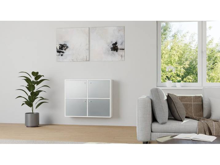 Hängevitrine nach Maß MDF Beschichtet MDF Weiß matt