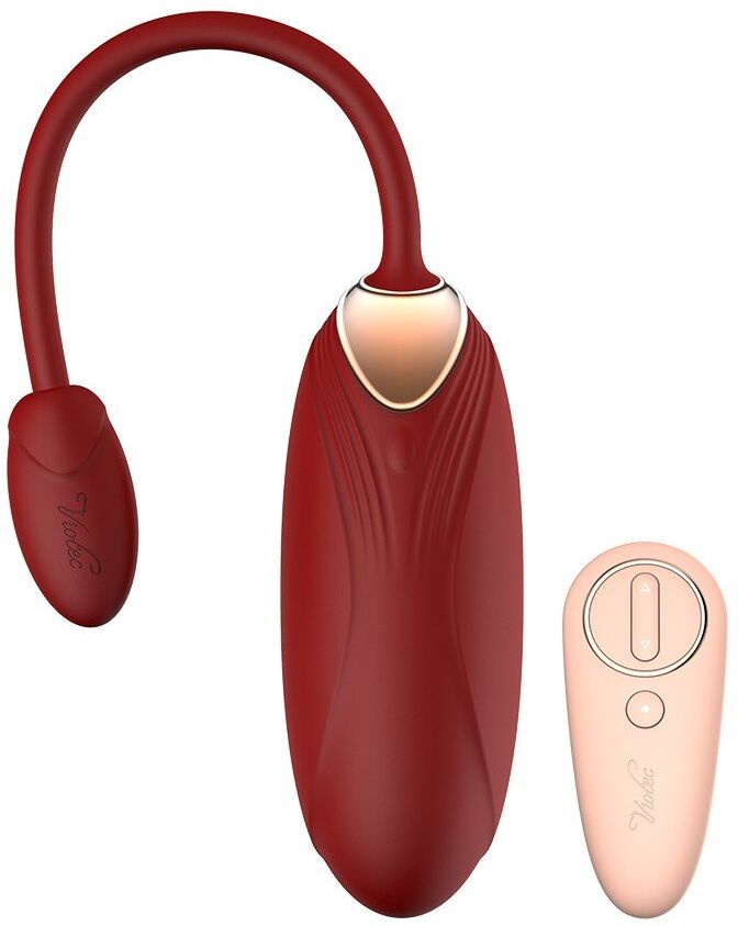 Viotec Oliver - Vibrateur portable avec télécommande - Or et rouge vin