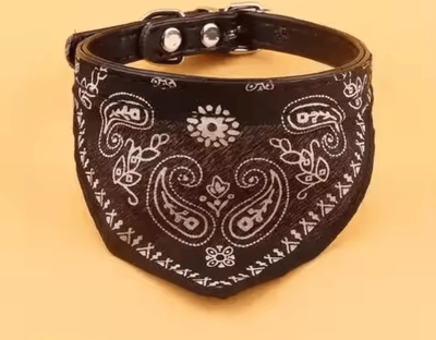 Inspire Curations CharmingPaws Adjustable Pet Bandana Collar bk 10x30cm