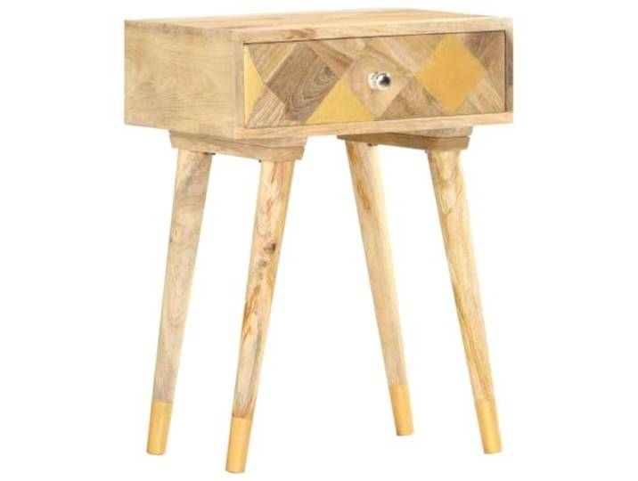 HEFZGDB Nachttisch aus Massivholz Mango 43x30x58 cm mit Schublade für Stauraum - Rustikales Design und Elegantes Finish - Robustes Hartholz Möbelstück