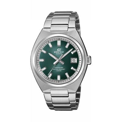 Quarzuhr CASIO EDIFICE, edelstahlfarben, petrol, Armbanduhren, Herren, Quarzuhr, Armbanduhr, Herrenuhr, Edelstahlarmband, analog, Tag, Neo-Display