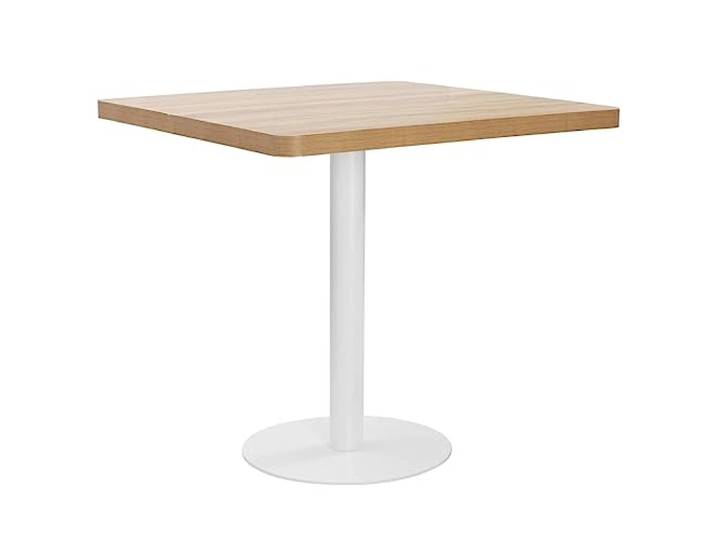 vidaXL Bistrotisch für 2 Personen Bartisch Bartresen Stehtisch Tresentisch Esstisch Tisch Küchentisch Partytisch Hellbraun 80x80cm MDF