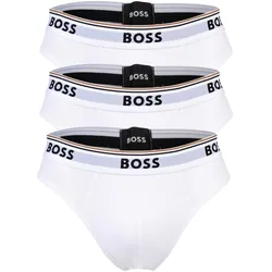 BOSS Herren Slips, 3er Pack - Briefs 3P Power, Cotton Stretch, Logo, einfarbig Weiß / 2XL
