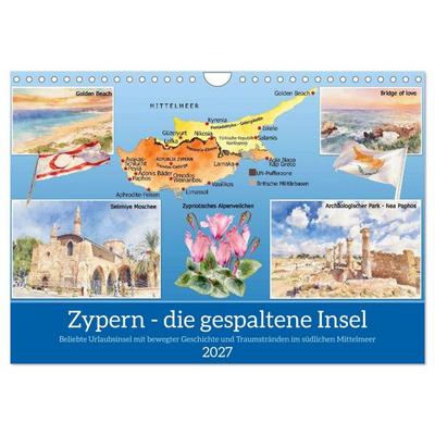 Zypern - die gespaltene Insel (Wandkalender 2027 DIN A4 quer), CALVENDO Monatskalender