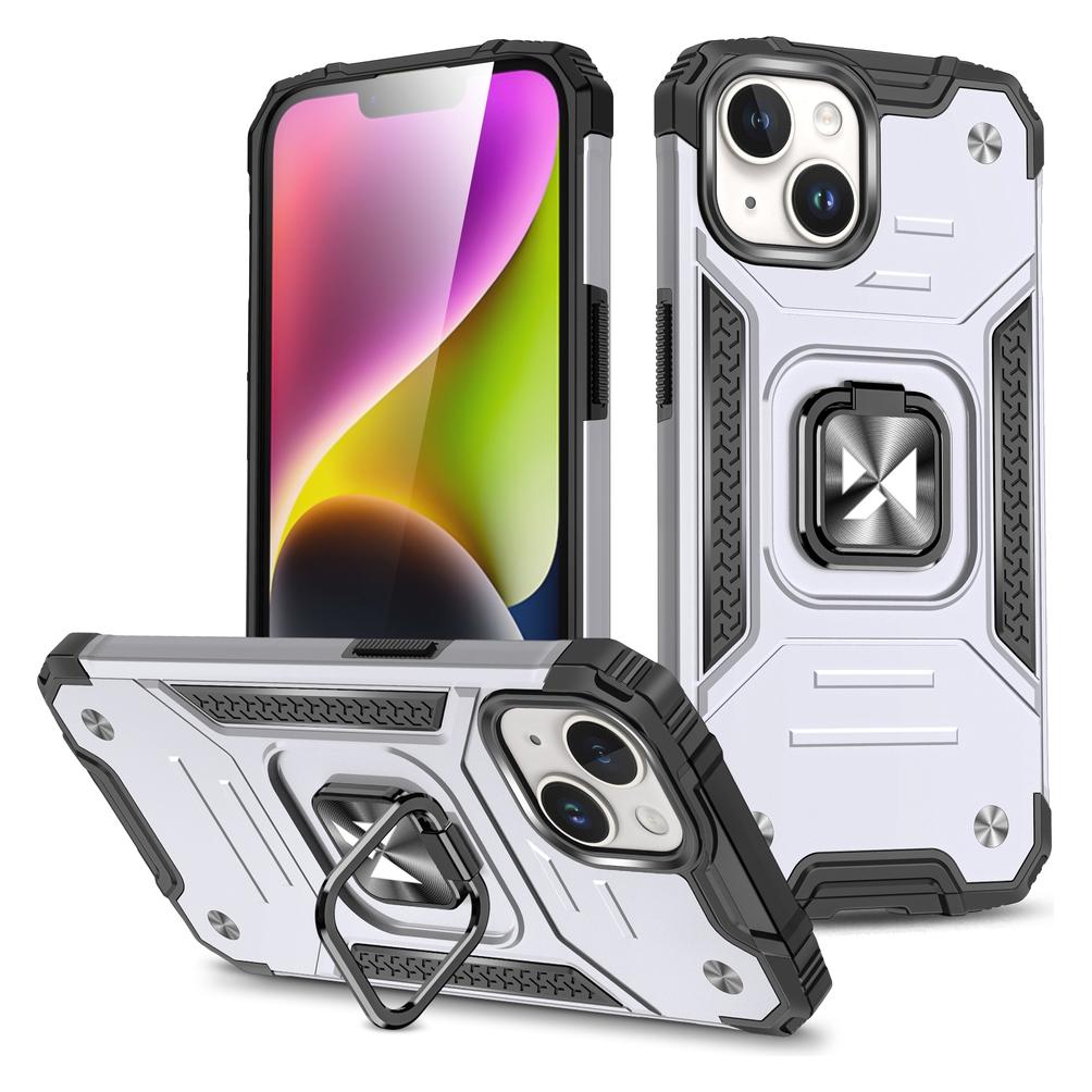 Wozinsky Ring Armor iPhone 15 Plus iPhone 15 Plus Ring Armor Hülle - Silber (Apple iPhone 15 Plus) (1409315874)