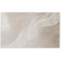 FUSSMATTE Wellenlinien - Fließend - Sandfarben Fußabtreter 150x90 cm