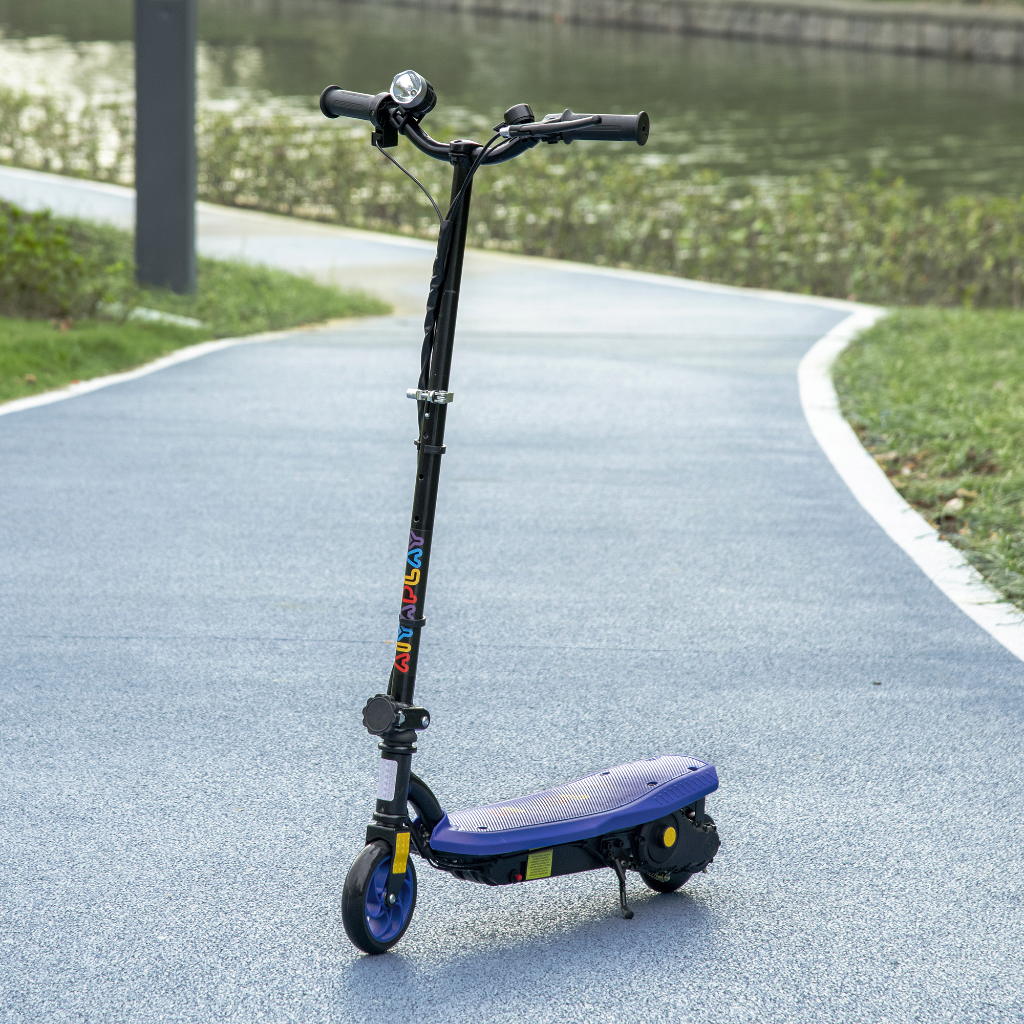 Homcom Monopattino elettrico 120 W pieghevole per bambini 7-14 anni 12 Km/h massimo autonomia 10 Km massimo blu
