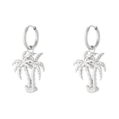 Paar Ohrhänger ADELIA´S "Ohrringe Ohrhänger mit Palmenanhänger", Damen, Gr. Damen, silber (silberfarben), Ohrringe, Modischer Modeschmuck mit Palmenanhänger
