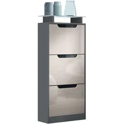 SCHUHSCHRANK Space Sandgrau Hochglanz