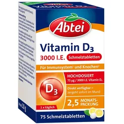ABTEI Vitamin D3 3000 I.E. Schmelztabletten 75 St
