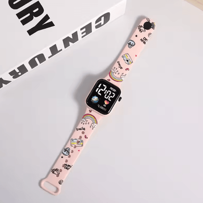 Inspire Curations Cartoon Kids Digital Watch Stitch & Hello Kitty Silicone Wristwatch For Girls chsn