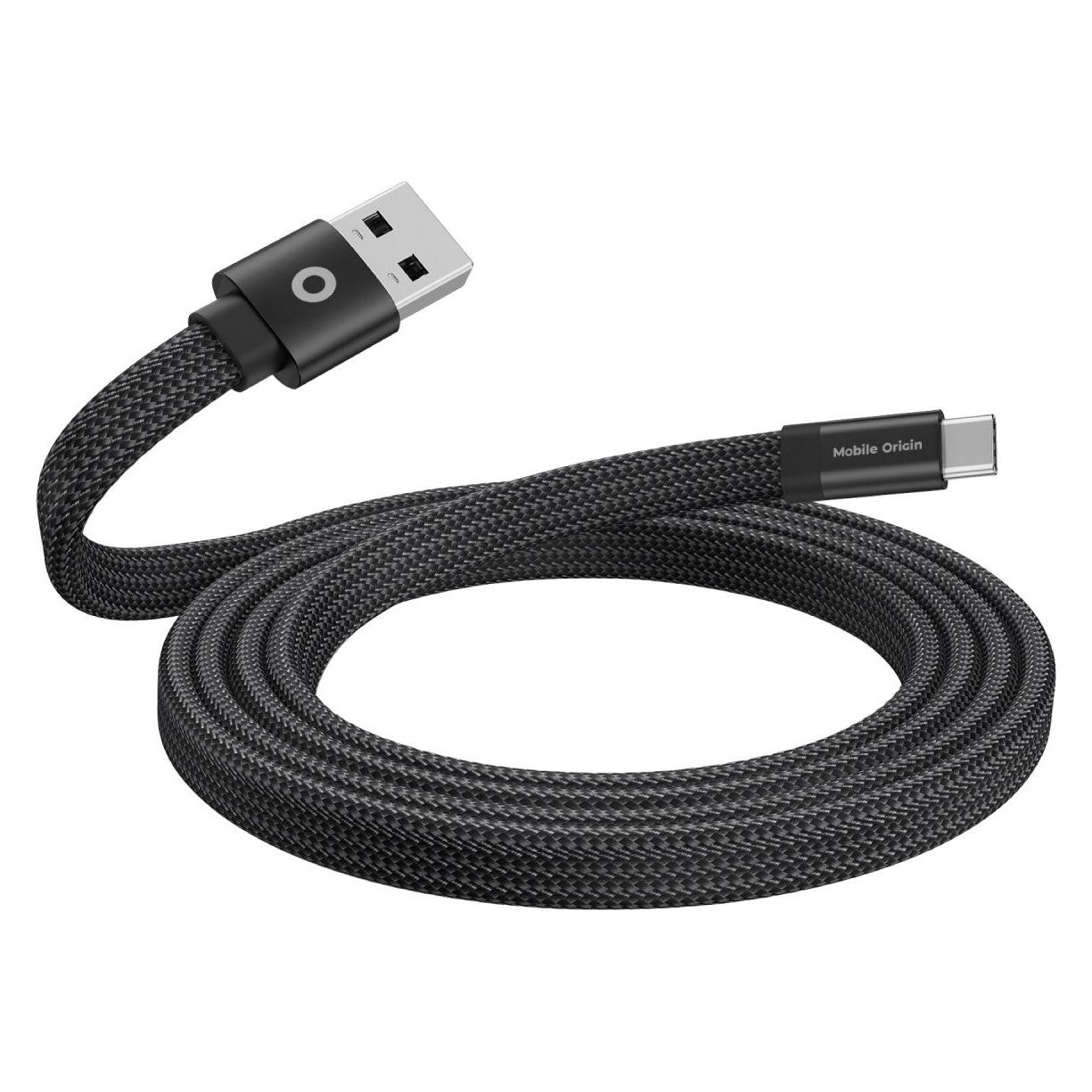 Mobile Origin Magnetic Flat Patented Original Cable USB-A to USB-C - 1m - Black (1 m, USB 2.0) (MCF-USBA-1M-BLK)