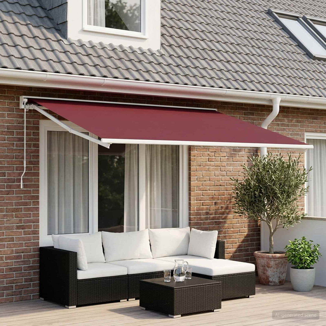 VidaXL Retractable Burgundy Red Does Not Applycm H x 350cm W x 200cm D