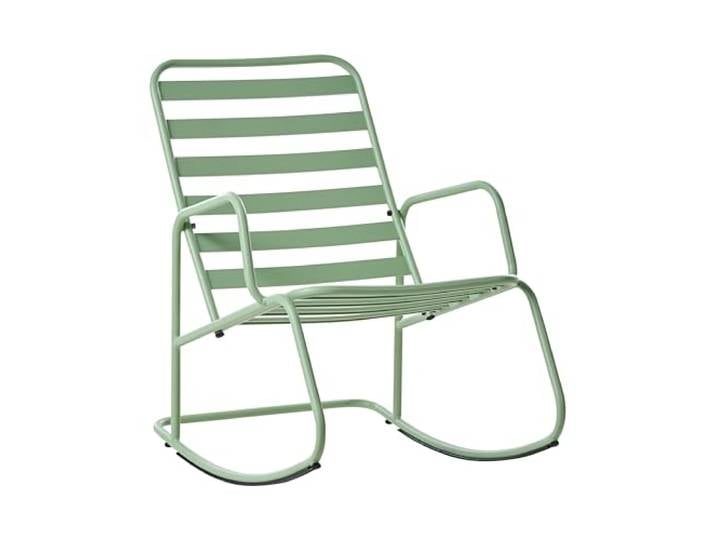 Beliani Moderner Schaukelstuhl aus Aluminium für den Garten Grün Turi