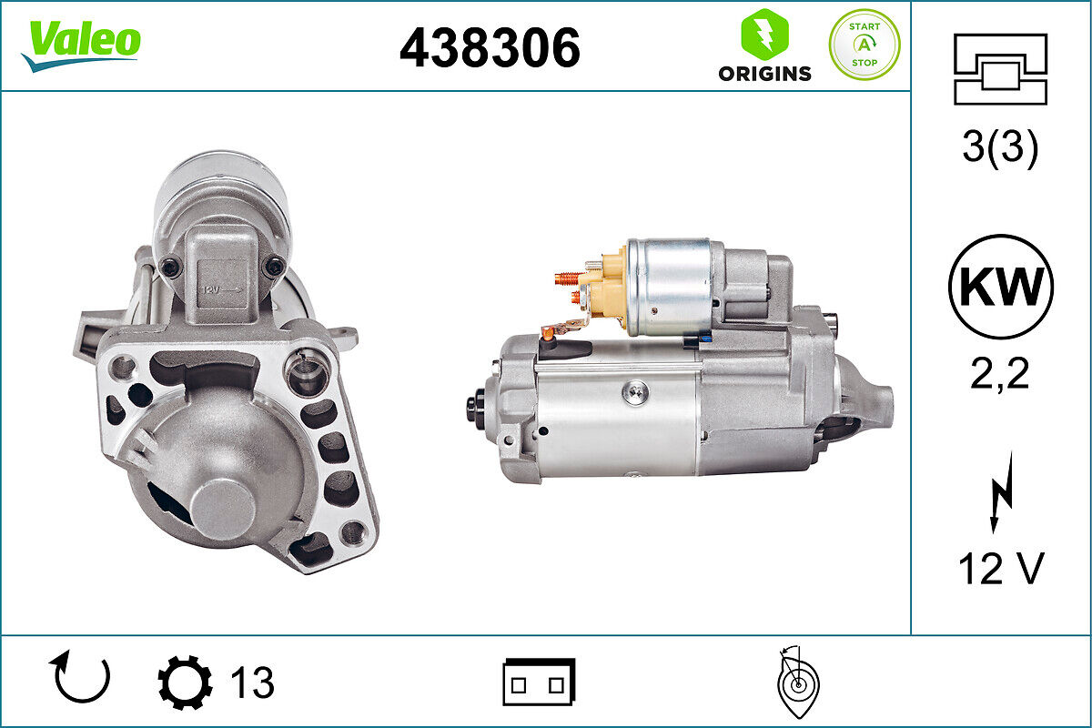 Valeo Starter New Stop&start Original Part 438306 Für Volvo Asia Geely