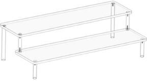 Shop Station Acrylic Display Stand Clear Riser Shelf For Perfume, Collectibles And Cupcakes 2 Tier