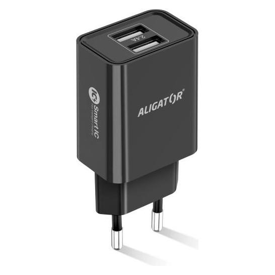 Aligator CHA0044 mobile device charger Universal Black AC Fast charging Indoor (2 Ports) (CHA0044)