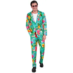 Widmann Party Fashion Anzug mit Neon Flamingo Muster Jackett & Hose (L)