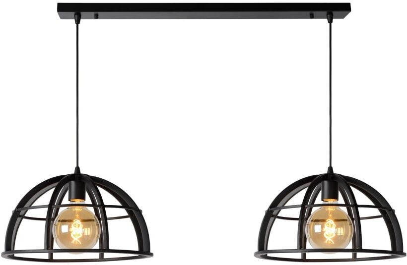 Suspension led dimmable 60 w 2xe27 métal noir - lucide - dikra Noir 110x150x40cm