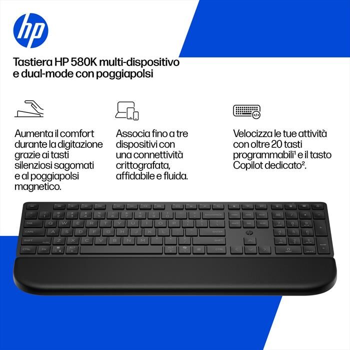 HP Tastiera 580k-nero