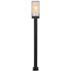 Pollerleuchte E27 Wegeleuchten Außen schwarz Aussenleuchten Garten Standleuchte, Aluminium Druckguss Kunststoff klar, 1x E27, LxBxH 10x10x100 cm