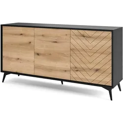 SIDEBOARD DIAMANTE 154/77/39 cm mit 3 Türen Schwarz