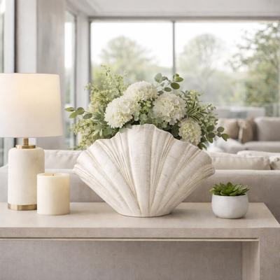 Sagebrook Home "Decorative Scallop Shell Figurine - 22"", White - 22.0"""