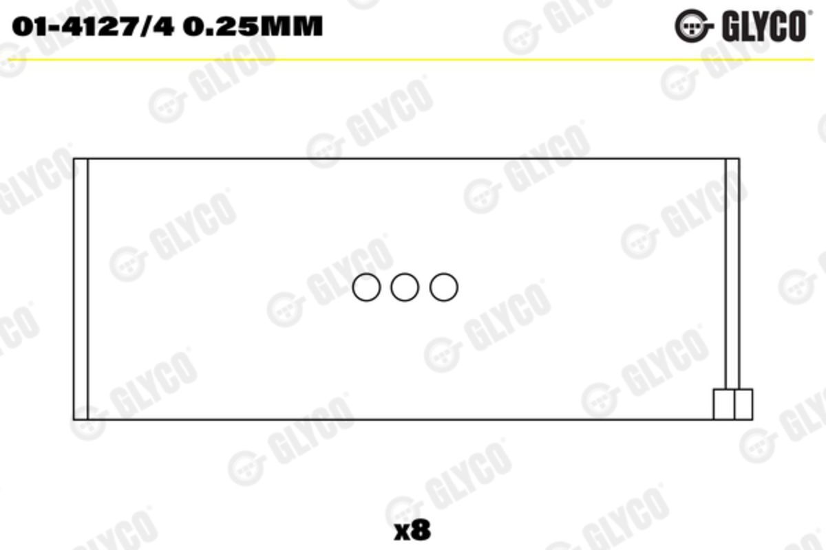 Pleuellager GLYCO 01-4127/4 0.25MM