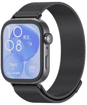 Everyday Crate MIJOBS Huawei Watch Fit 3 Milanese Magnetic Watch Band Stainless Steel Replacement Strap black