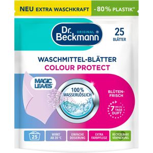 Dr.Beckmann Waschmittel Magic Leaves Color Protect, Blätter, 100% wasserlöslich, Blüten-Frisch, WL 25
