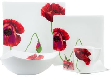 Red Vanilla Summer Sun 20-pc. White Bone China Dinner Set