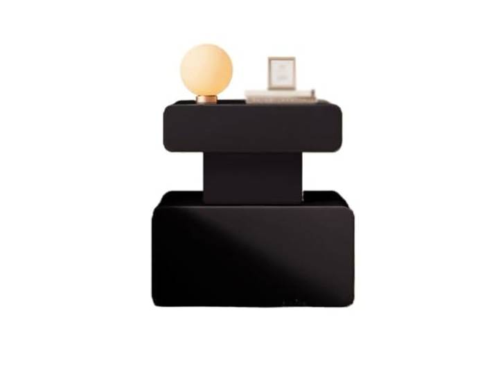 xiuling4568 Nachttisch, Nachttisch mit 2 Schubladen, Kleiner Nachttisch for Schlafzimmer, Nachttisch mit Stauraum(Black,Small)