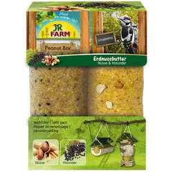 JR FARM Peanut Bar Erdnussbutter 2er-Pack 700g Wildvogelfutter zum Nachfüllen Nüsse & Holunder