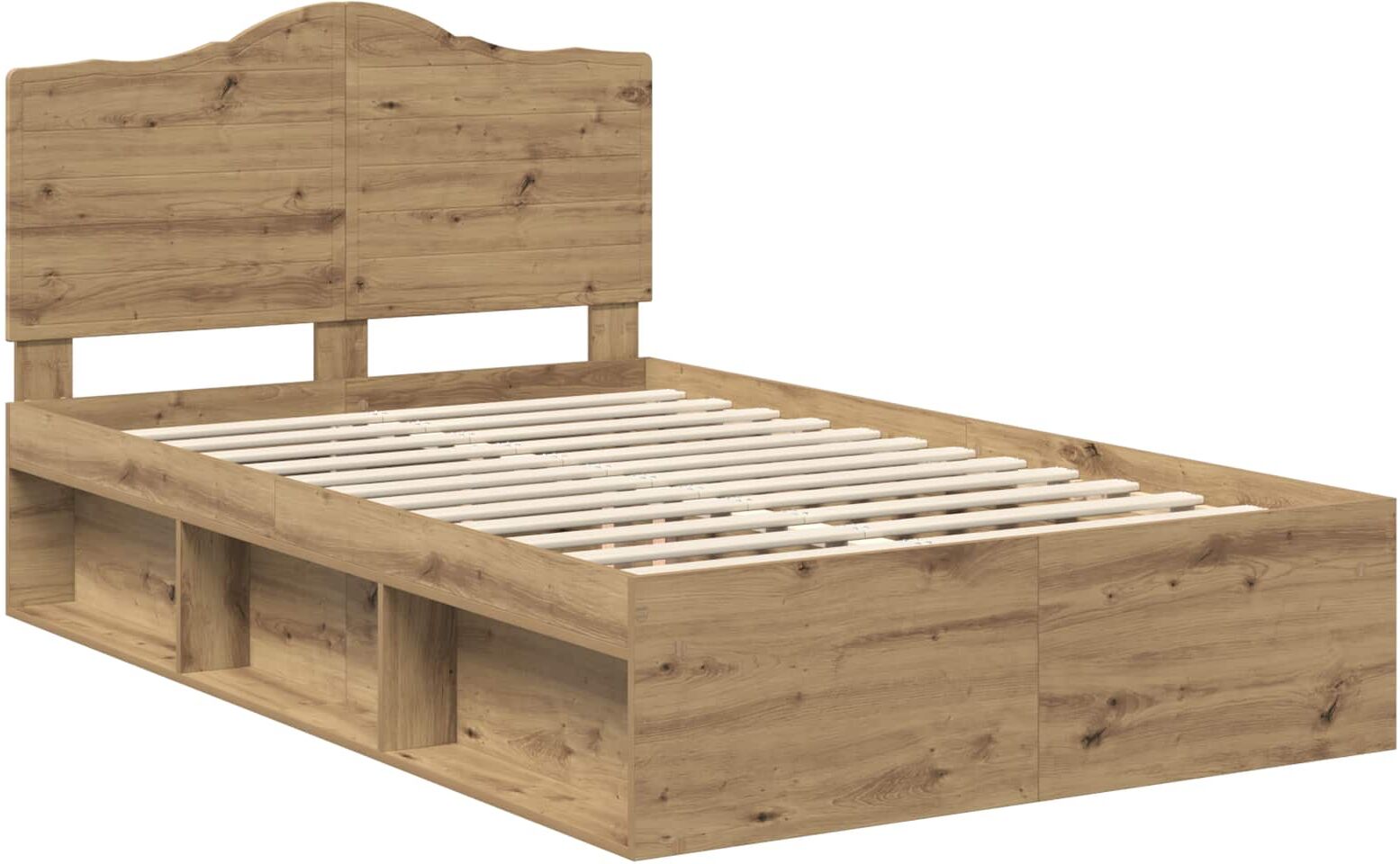 vidaXL Cadre de lit Chêne artisan 120 x 190 cm Pin massif