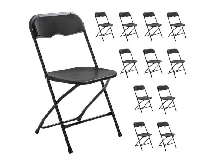 12 chaises pliantes noires