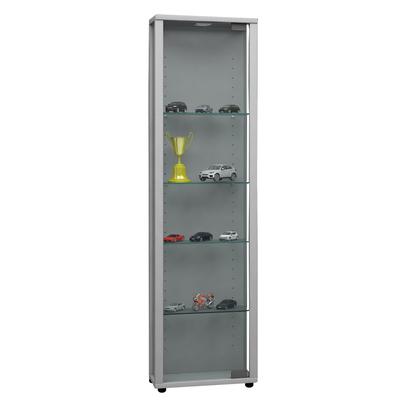 Standvitrine VCM "Holz Glas Stand Vitrine Sammelvitrine Edana Mini", silber, B:33cm, Obermaterial: 100% Holz Wood., Schränke, Standvitrine