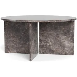 Actona »Vega« Couchtisch rund Marmor Marron braun