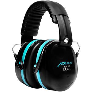 ACE-Instruments Kapselgehörschutz Mute, 161132, für Erwachsene, faltbar, schwarz-türkis, SNR 32 dB
