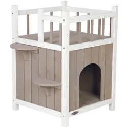TRIXIE natura Cat's Home mit Balkon 45x45x65cm grau/weiß