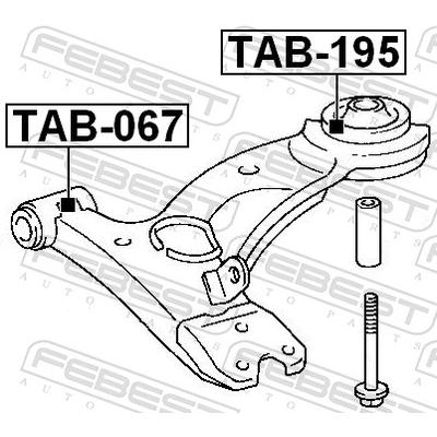 FEBEST Lagerung, Lenker TAB-195 Vorderachse unten für TOYOTA