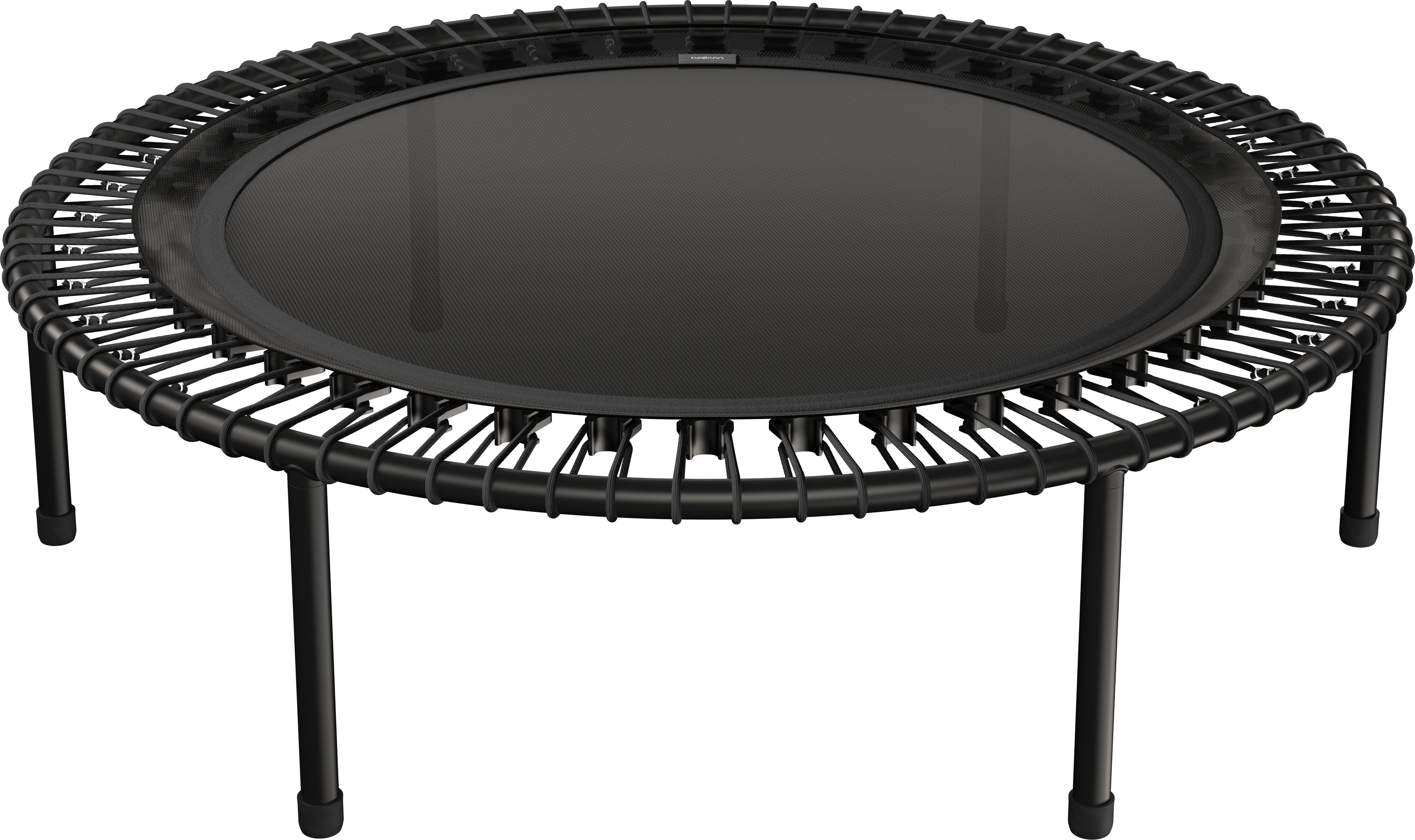 bellicon Fitness Trampolin 100cm (Schwarz) mit Seilring-Federung bis 90kg (Medium) | Praktische Klappbeine | Dreiteiliger Rahmen | Germany