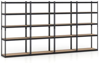 Costway 5-Tier Garage Shelving Unit 2200 LBS Metal Storage Shelves Adjustable Utility Rack-Set of 4