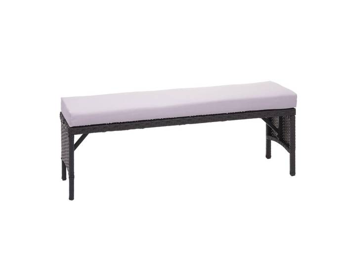 Jamb Poly-Rattan Sitzbank Schwarz, Kunststoff, 112x35x30 cm, Esszimmer, Bank, Sitzbänke