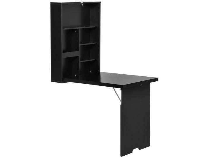 Homcom Wandtisch Klappbar Wandklapptisch Klappschreibtisch Computertisch Schwarz, Kunststoff, 94.5x147x60 cm, Esszimmer, Esstische