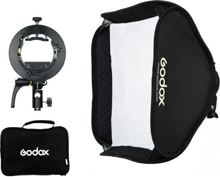 Godox Quick Softbox 60x60 mit S2 Halter für Speedlite Blitz